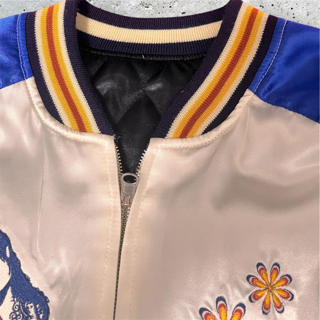 希少　PEAK'D YELLOW リバーシブル スカジャン　短丈アウター　刺繍