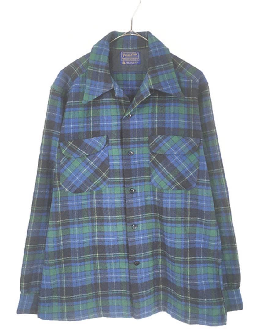 買*毒様 70s USA製 Pendleton ブルー ボックスウール ボードシ