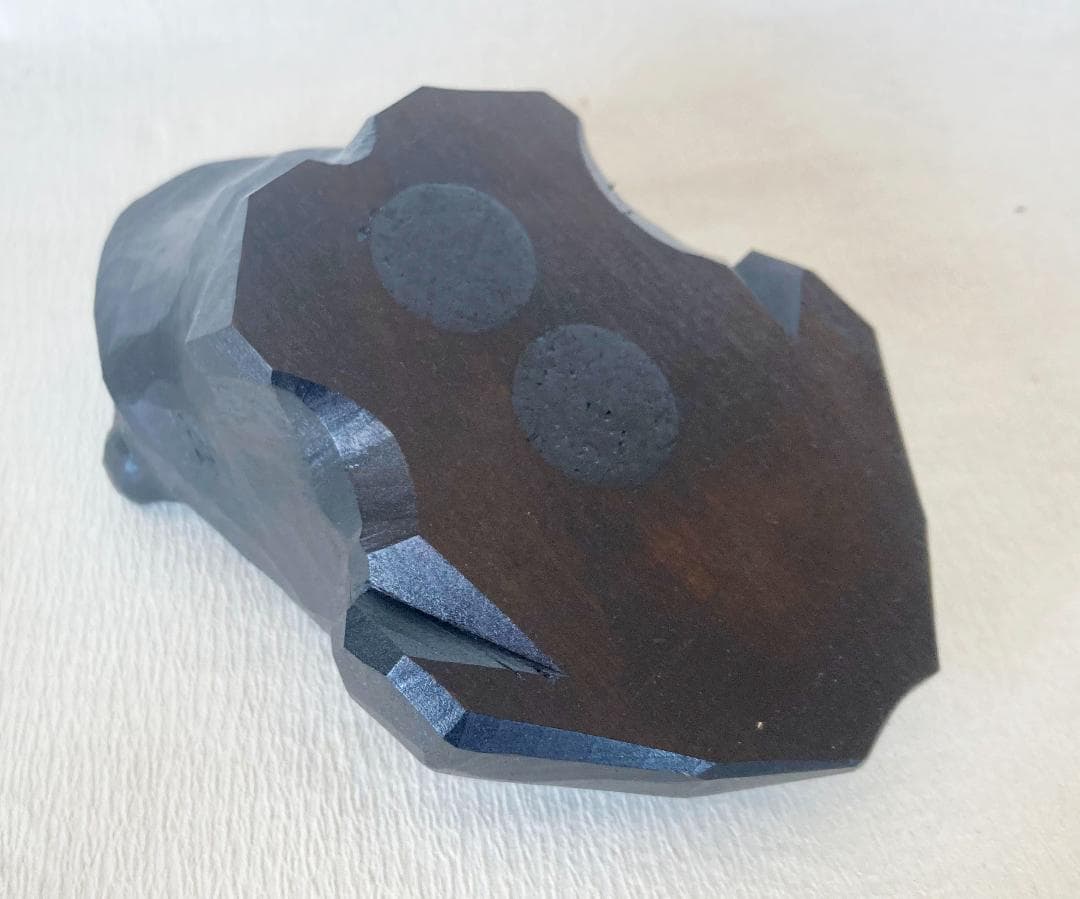 ペーパーウェイト 置物 かえる 摺漆 木製 手造り 讃岐漆器 オーナメント