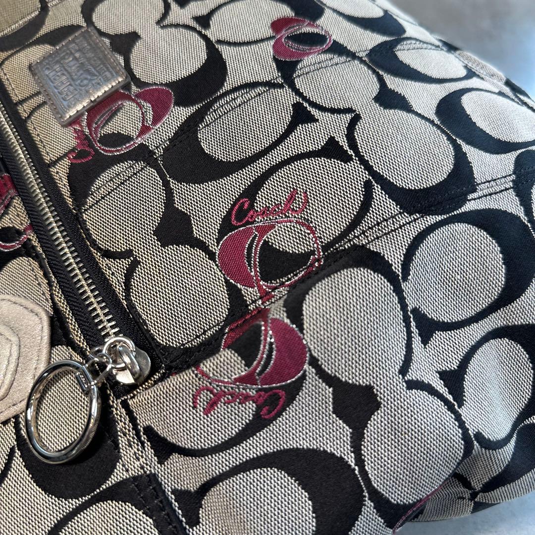 バッグ Y2K COACH Poppy Gram Signature Tote Bag