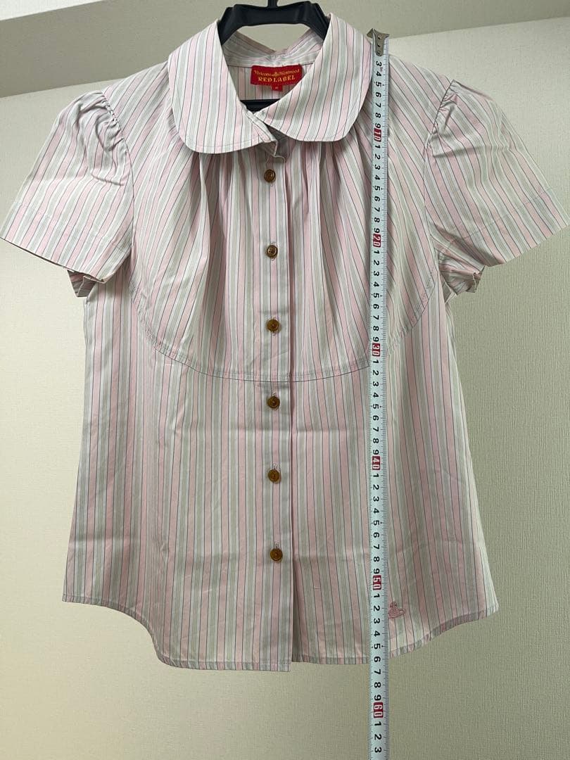 Vivienne Westwood ストライプ柄 半袖シャツ ピンク グレー