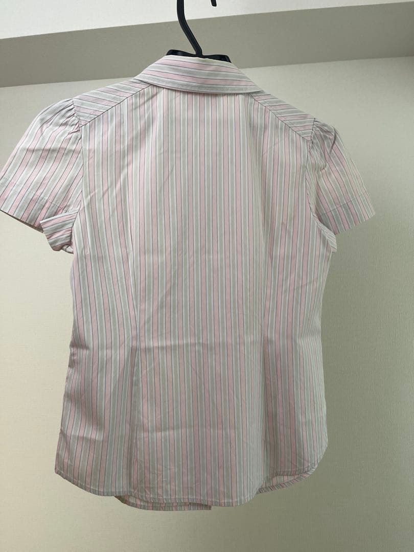 Vivienne Westwood ストライプ柄 半袖シャツ ピンク グレー