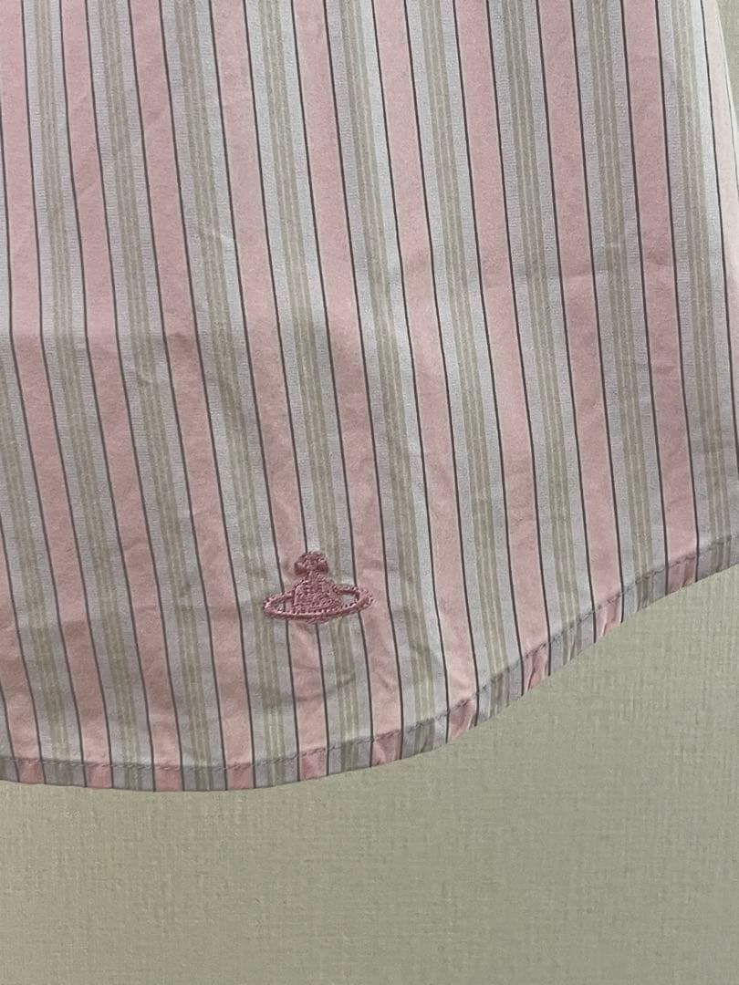 Vivienne Westwood ストライプ柄 半袖シャツ ピンク グレー