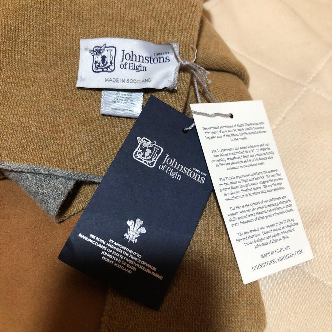 ジョンストンズ　ストール　リバーシブル　ポケット付き　新品未使用タグ付き