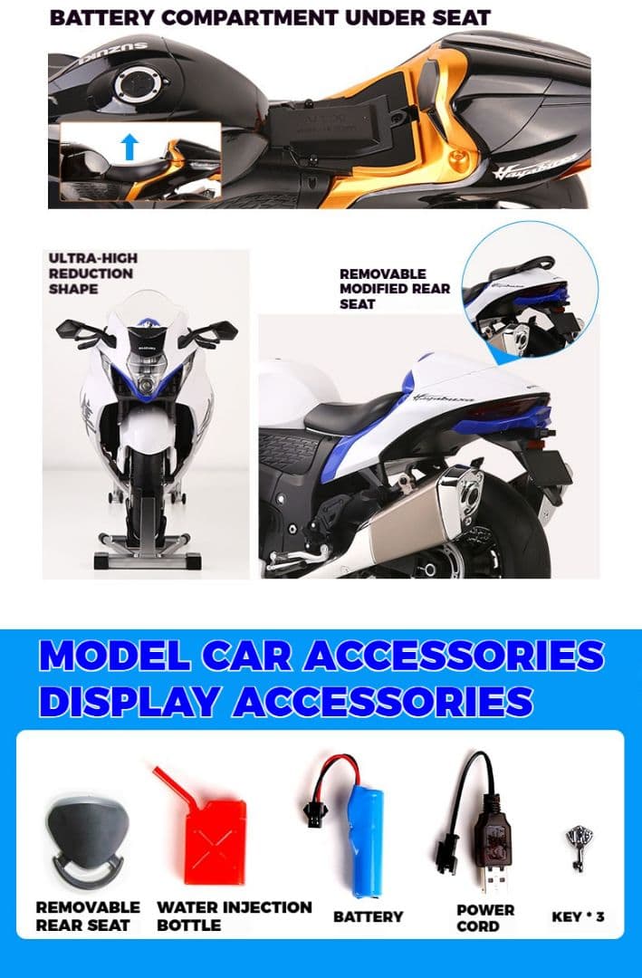 SUZUKI 隼 GSX1300R 33cm　ダイキャストモデル　ブラック