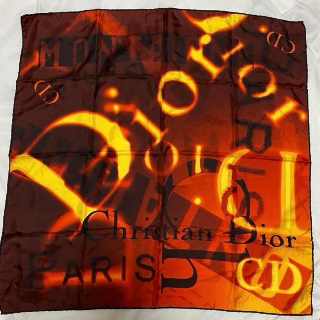クリスチャンディオール シルク　ロゴ　スカーフ
