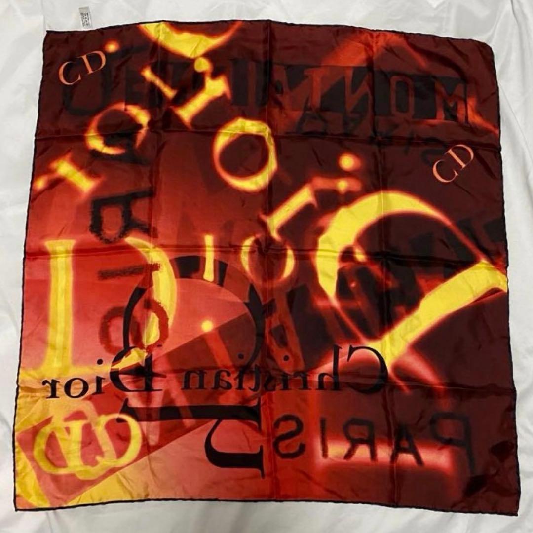 クリスチャンディオール シルク　ロゴ　スカーフ