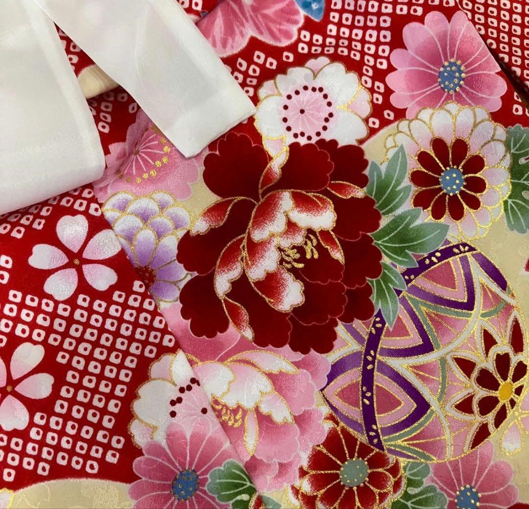 七五三 着物セット 赤い花柄