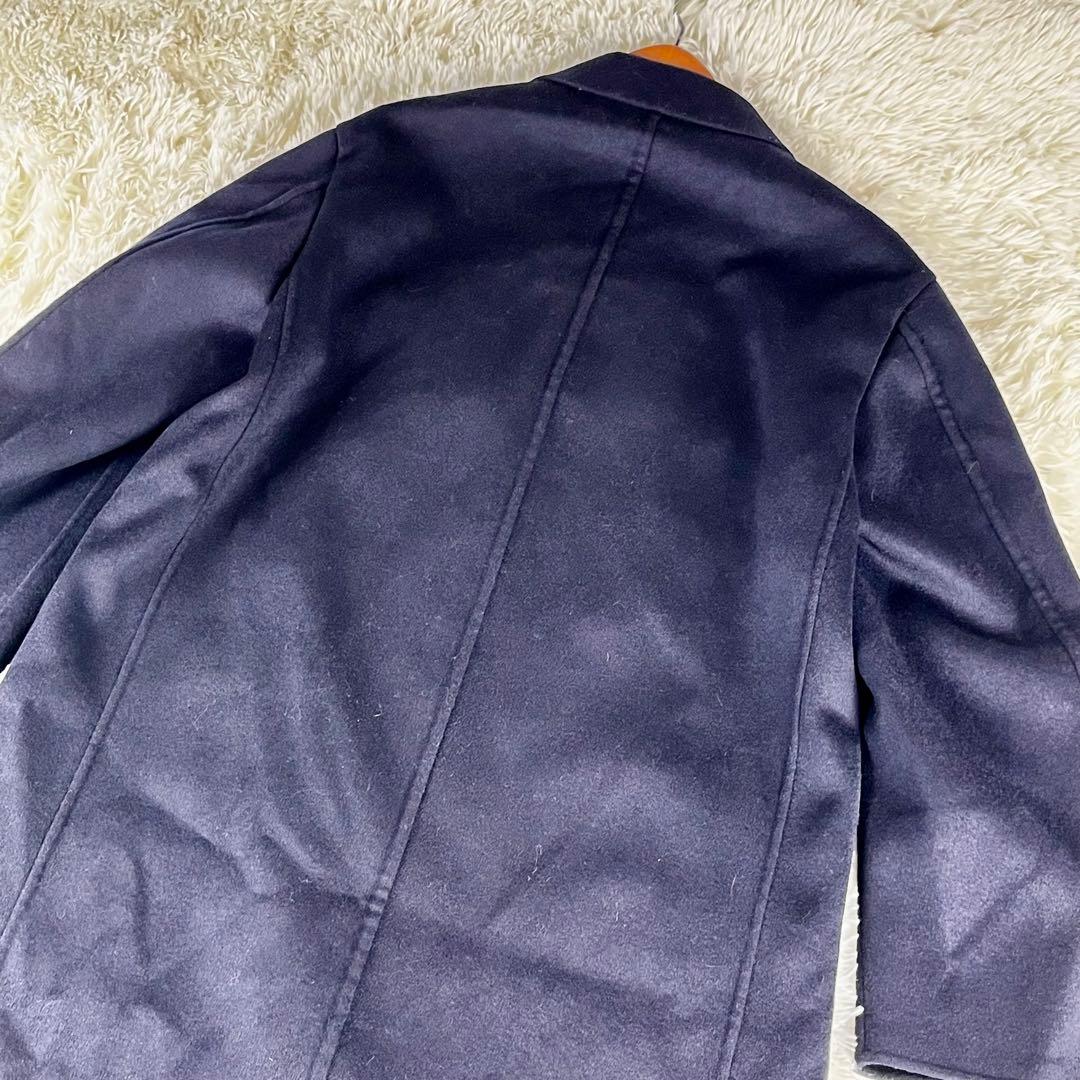 ユニクロ+J ウールカシミヤ ブレンド チェスターコート 濃紺 M