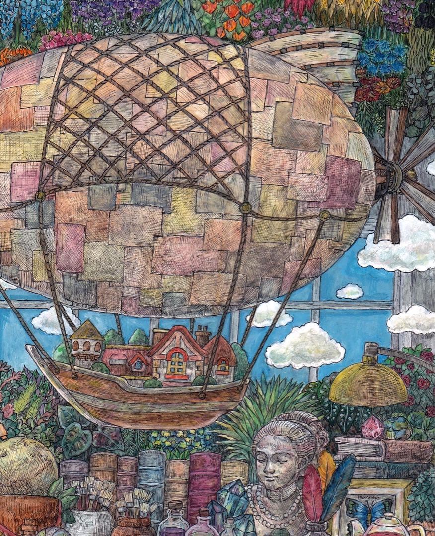 【原画】「ときめきの旅へ」ペン 水彩画