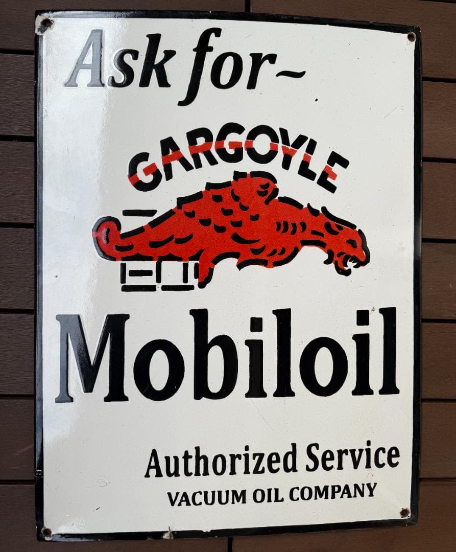 ガーゴイル モービルオイル ホーロー看板 61×45.5cm 世田谷ベース