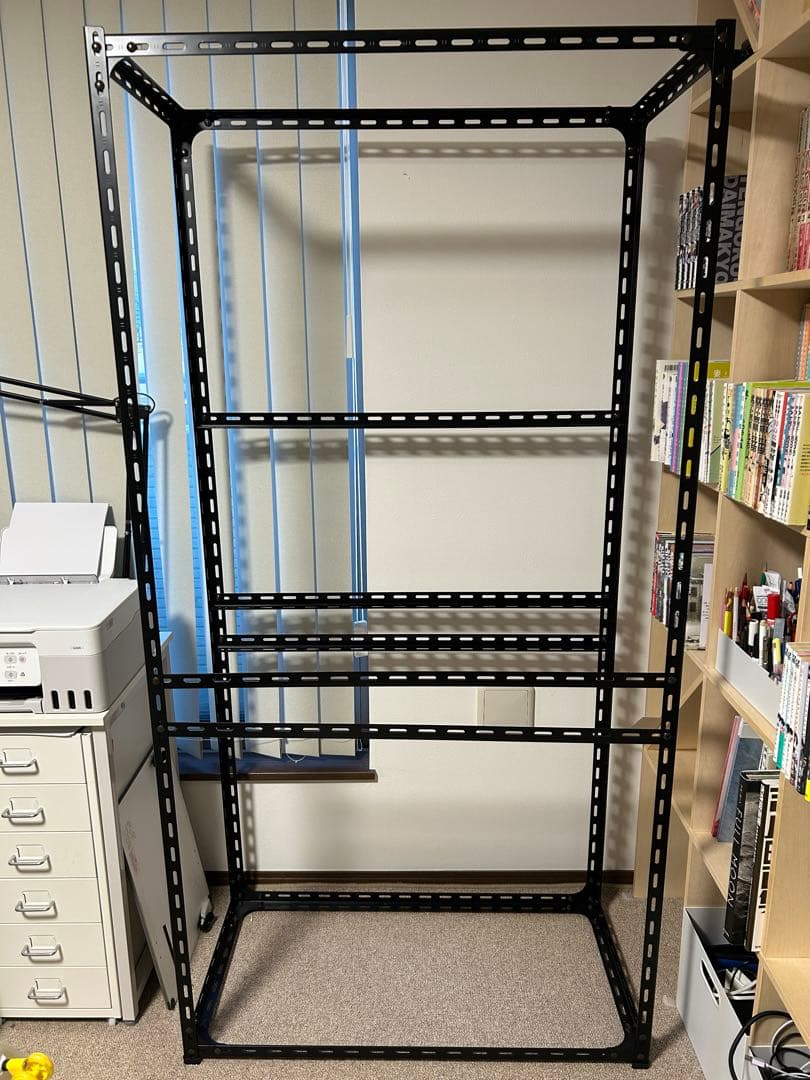 スチールラック　幅90×奥行45×高さ180 ブラック