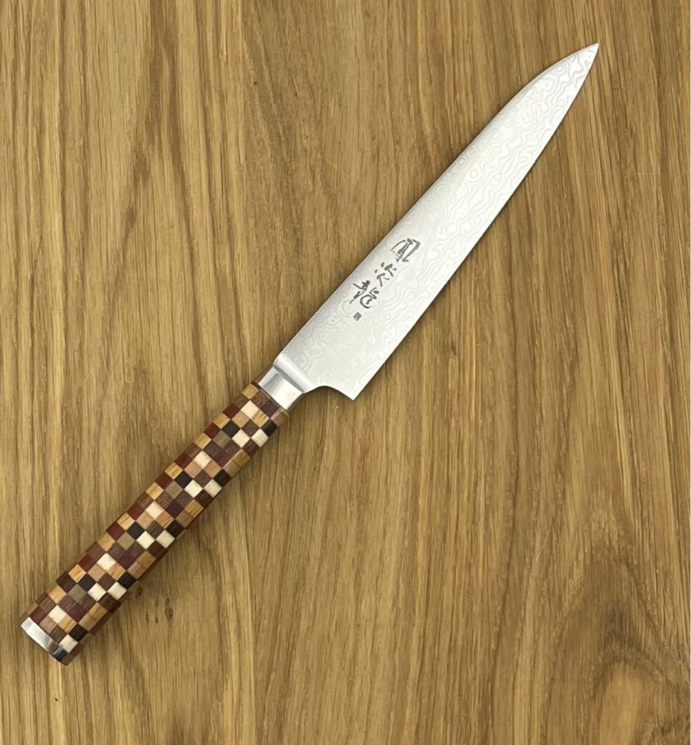 龍泉刃物　鳳炎龍　コアレスvg10 + vg2 ペティナイフ135 寄木ハンドル