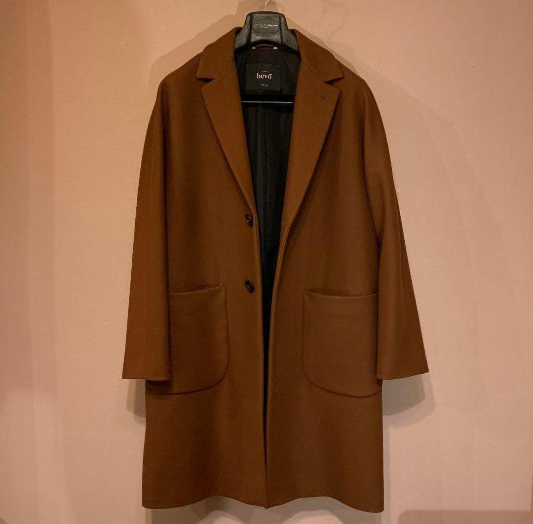 hevo イーヴォ チェスターコート 46 CONVERSANO 茶 ブラウン