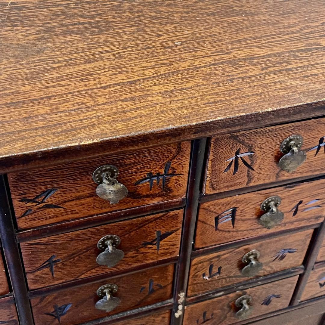 古美術 李朝家具 薬箪笥 ヤクジャン 引き出し 戸棚 レトロ 木製 アンティーク