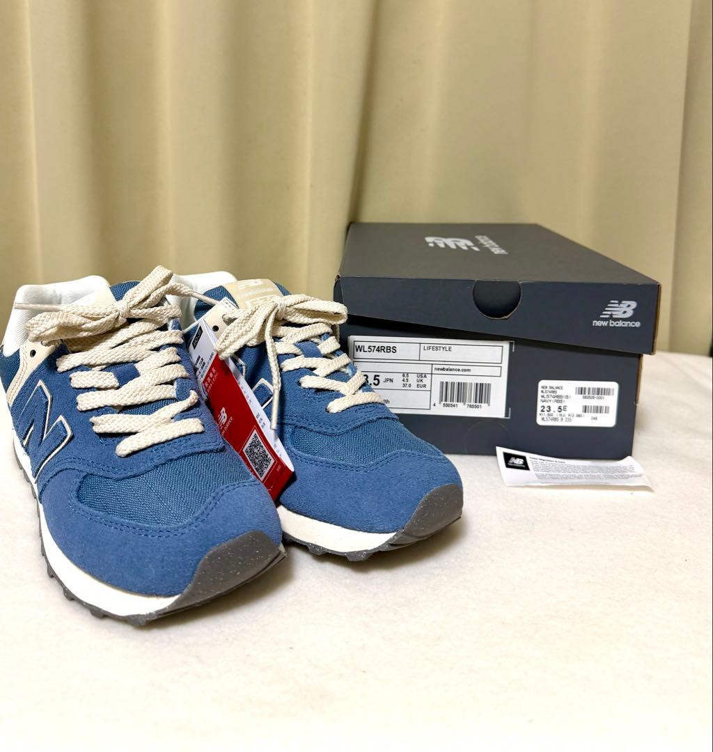 新品New Balance WL574RBS 23.5cm ブルー スニーカー