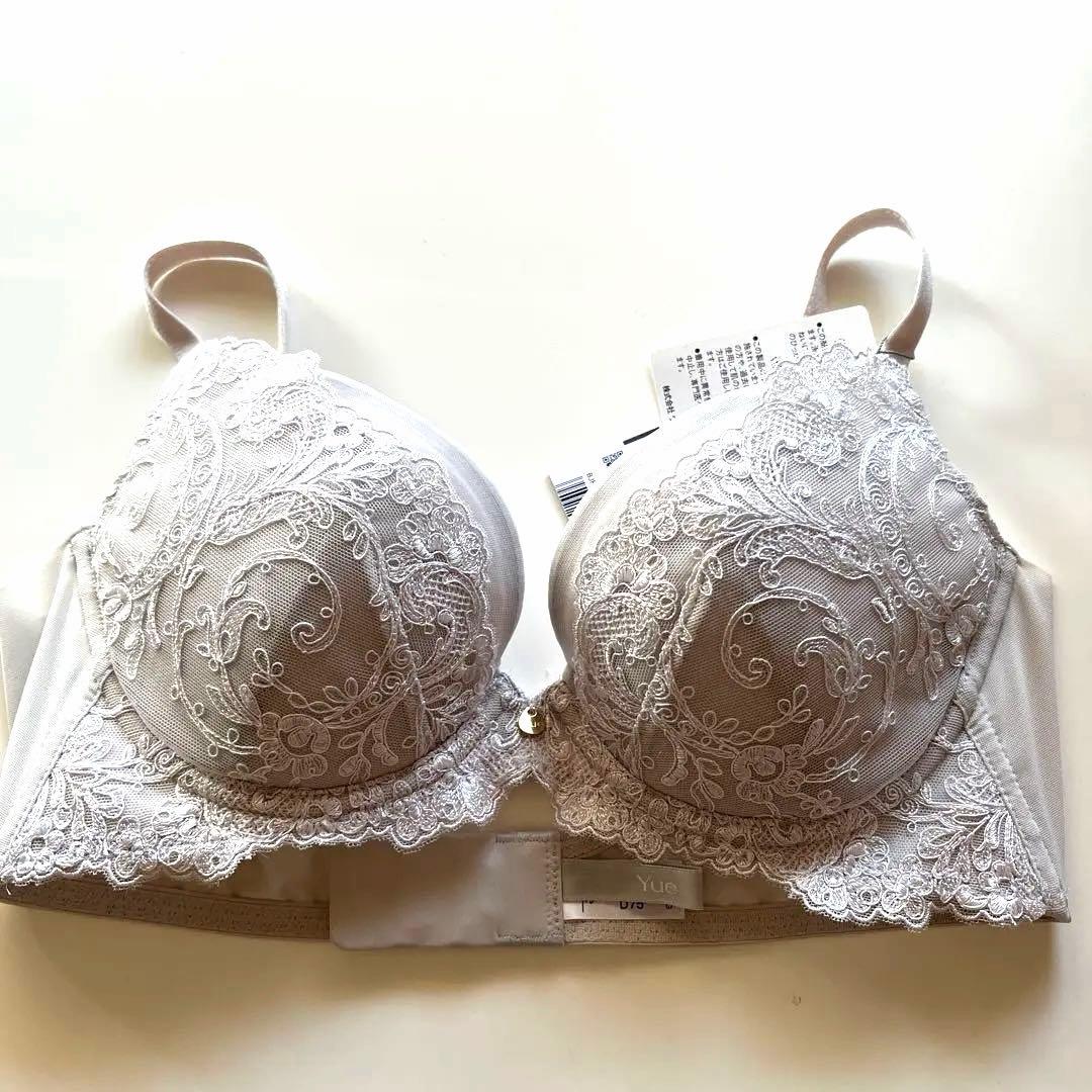 Yue 刺繍ブラジャー D75ライトグレー