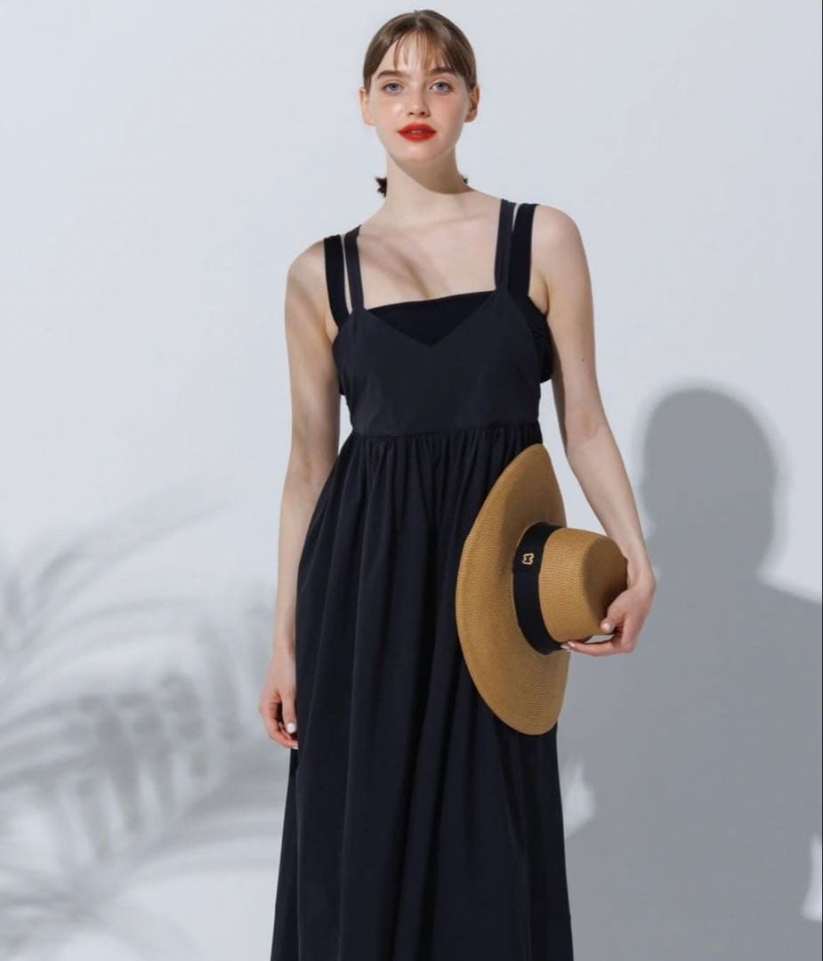 rosy monster フレアーオールインワンブラック　Ssize