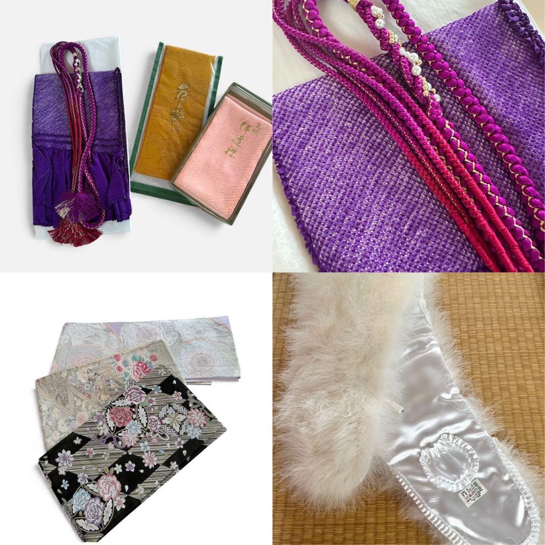 振袖一式 杉本幸田郎 振袖+帯3枚+長襦袢2枚 身丈150㌢ 赤 枝垂れ桜 箱付