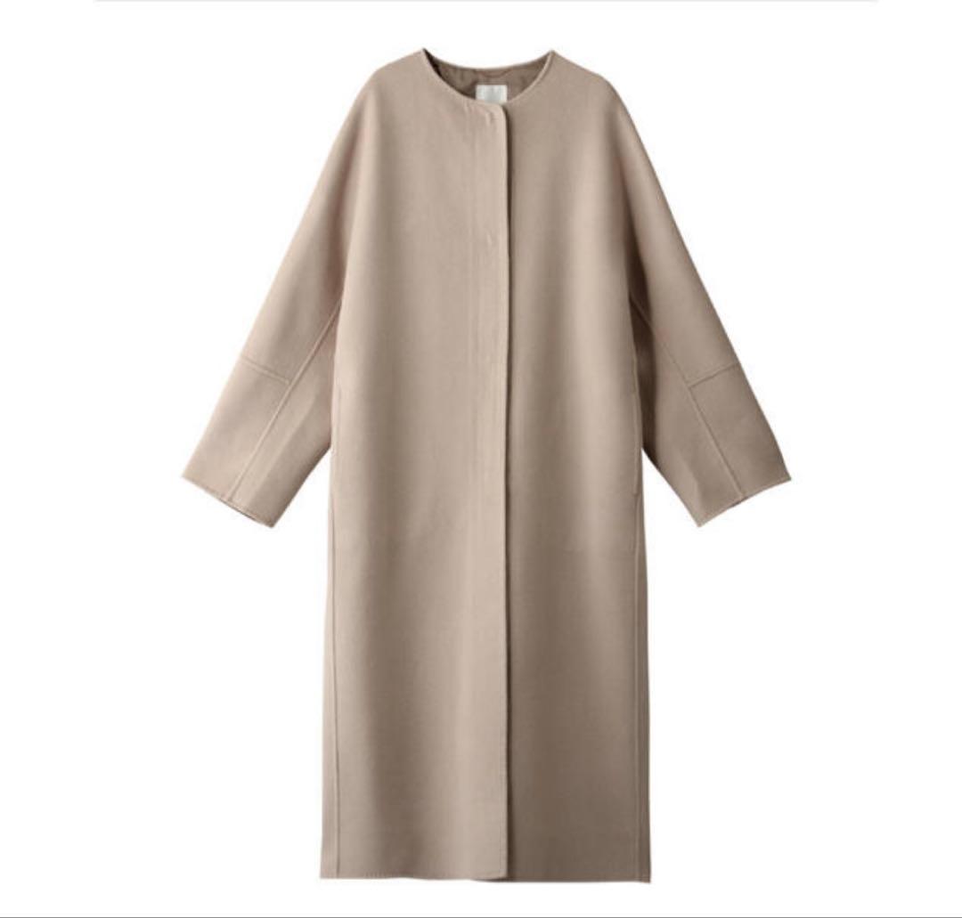 エブール♡ダブルビーバーノーカラーコート