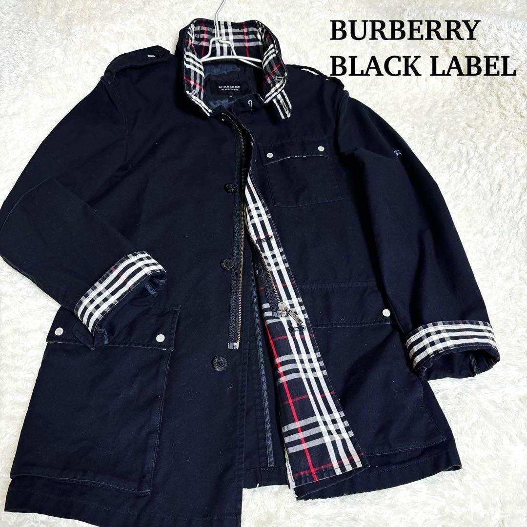 Nikoバーバリーブラックレーベル トレンチコート ノバチェック フード