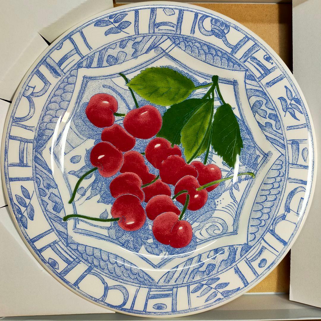 ジアン オワゾブルー フルーツ チェリー 22cmプレート4枚セット No.1