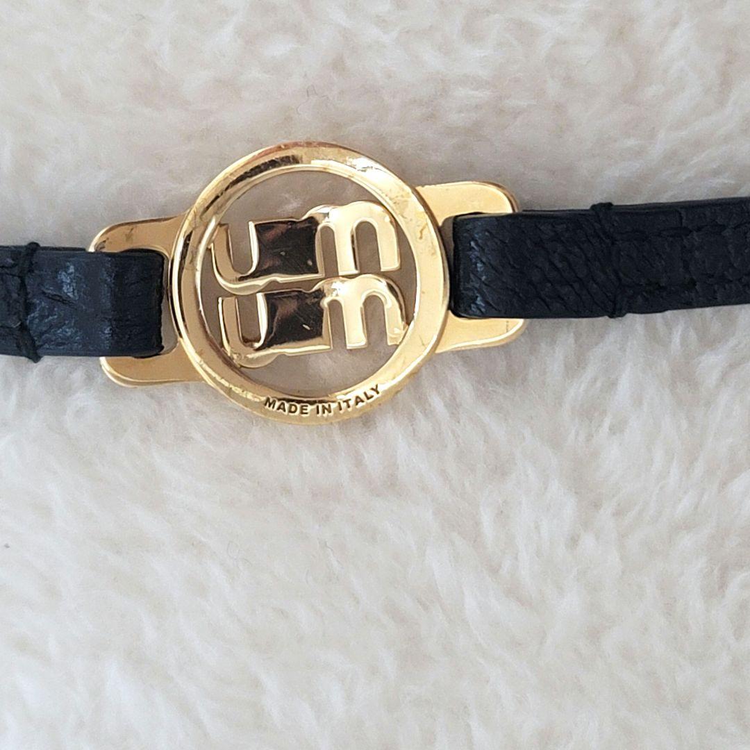 美品✨MIUMIU ミュウミュウ ブレスレット ロゴ ラインストーン マドラス