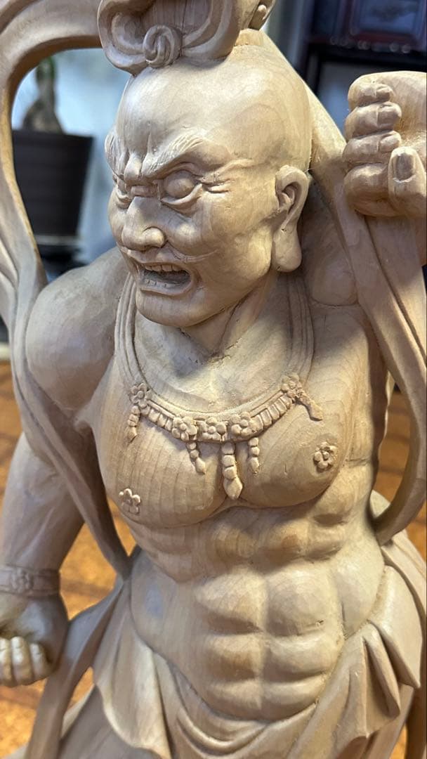 木彫　風神雷神