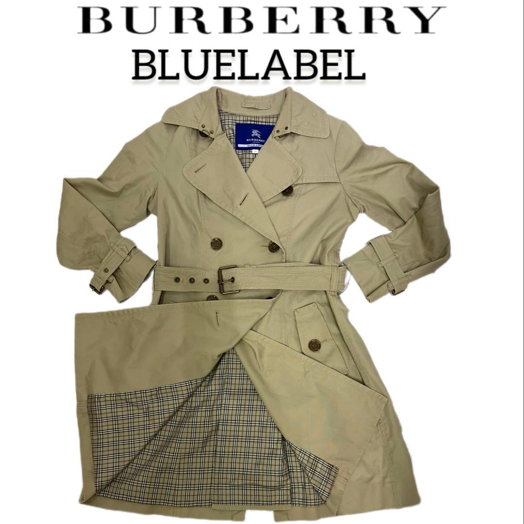 バーバリーブルーレーベル トレンチコート 38 ライナーベルト　ノバチェック