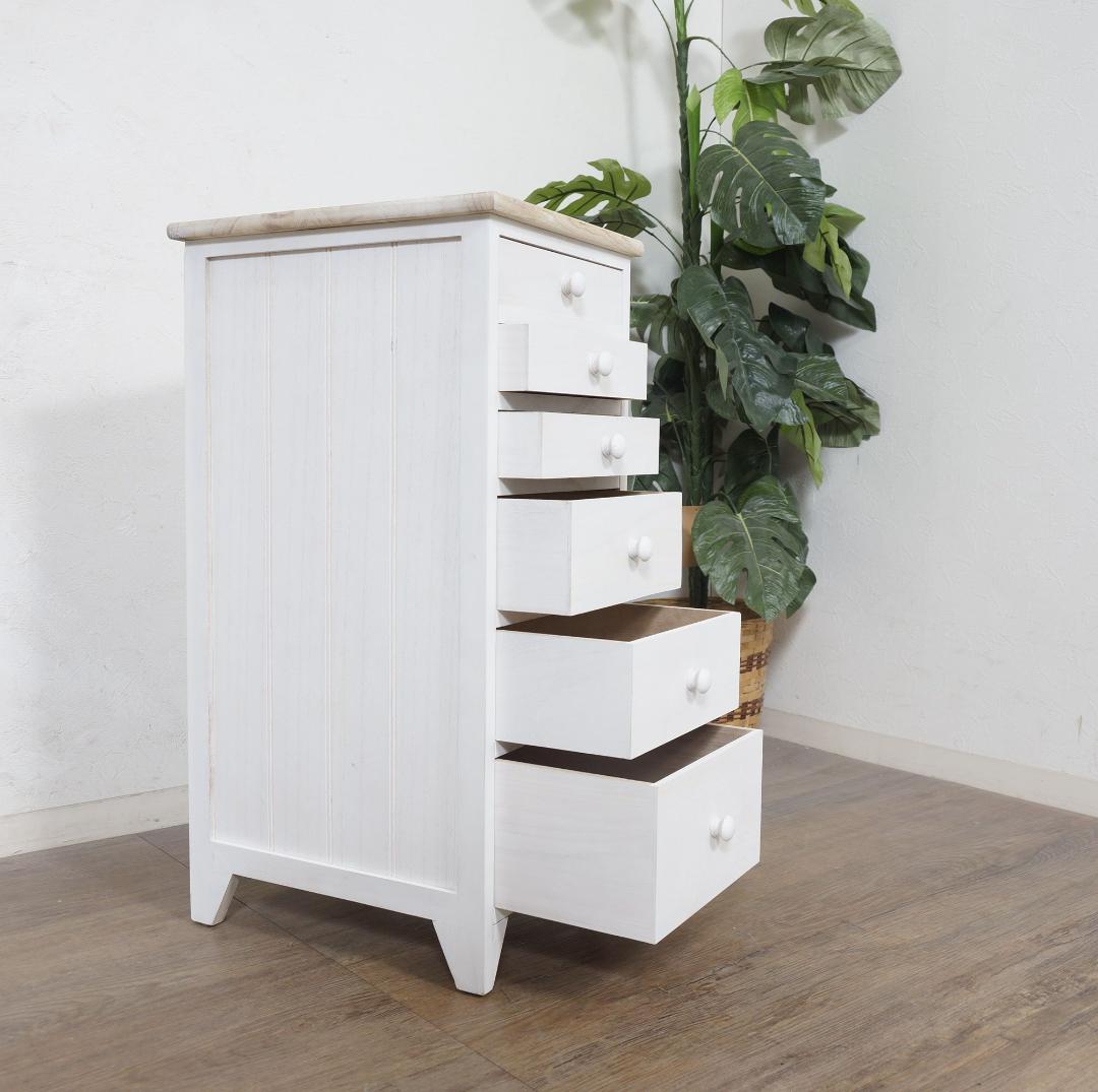 【新品】シャビー アンティーク風　チェスト　A4対応 6段 異素材天板