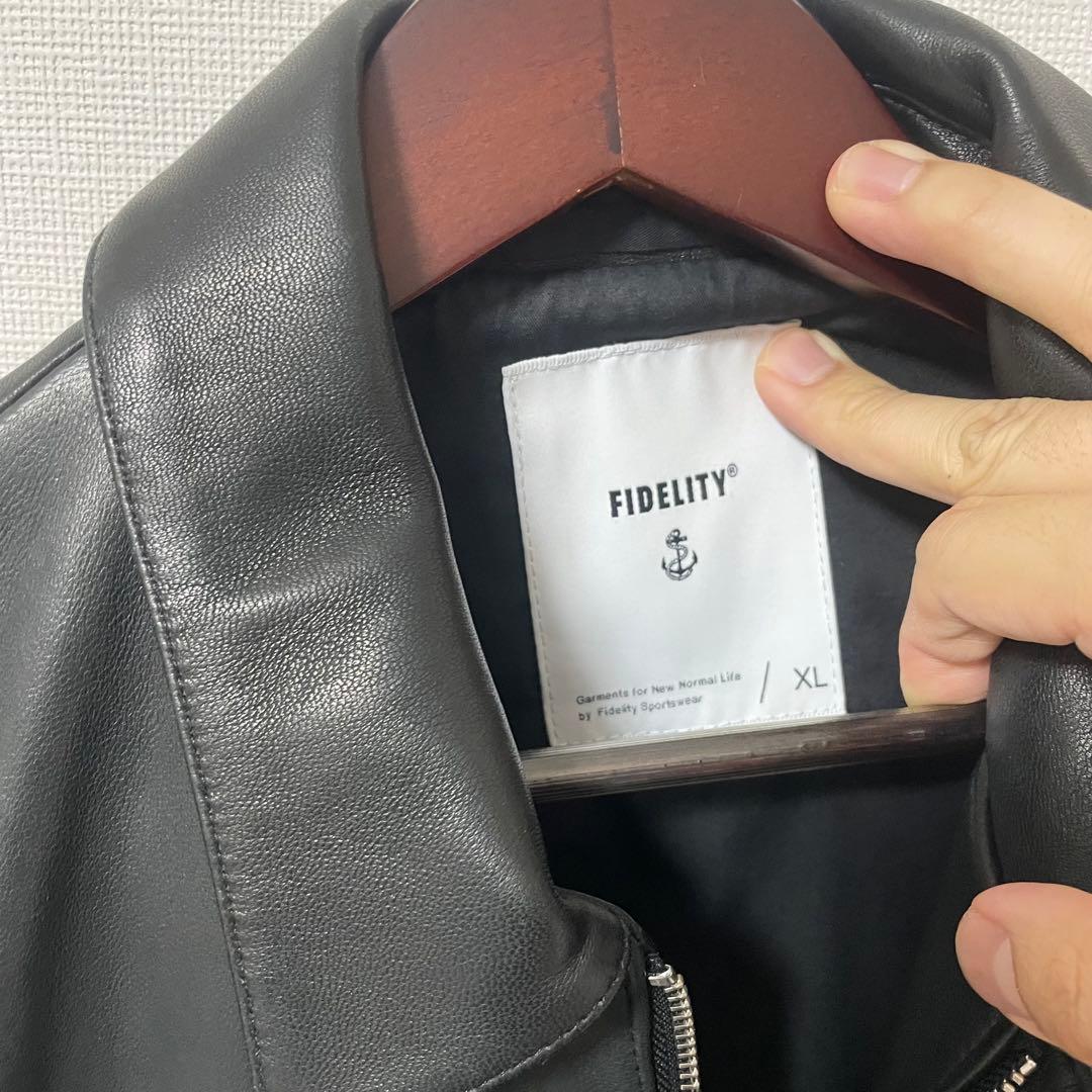 フィデリティ　ラムレザー　フライトジャケット　レザージャケット　黒　ブラック