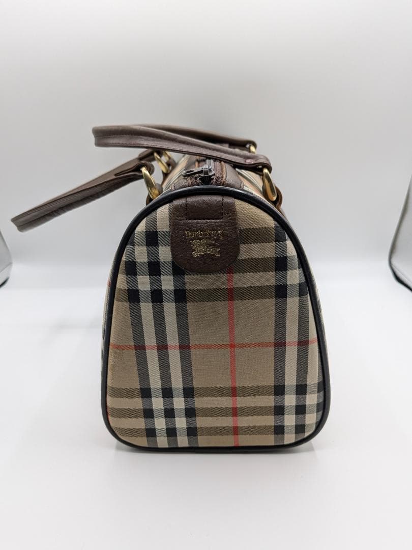 良品✨ バーバリー ボストンバッグ ノヴァチェック キャンバス ベージュ 0LH