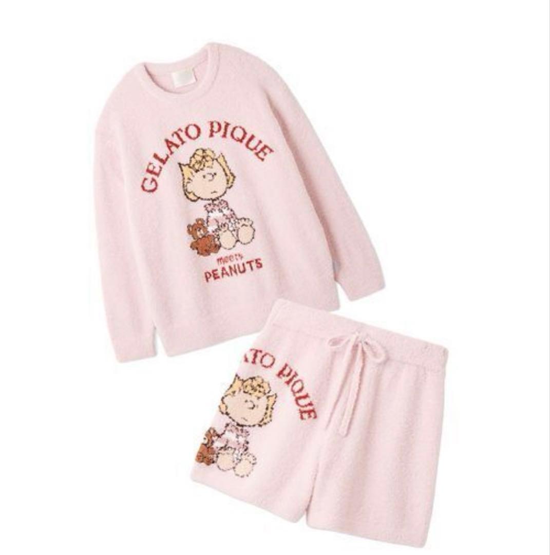 ジェラートピケ「PEANUTS」ジャガードプルオーバー＆ショートパンツセット