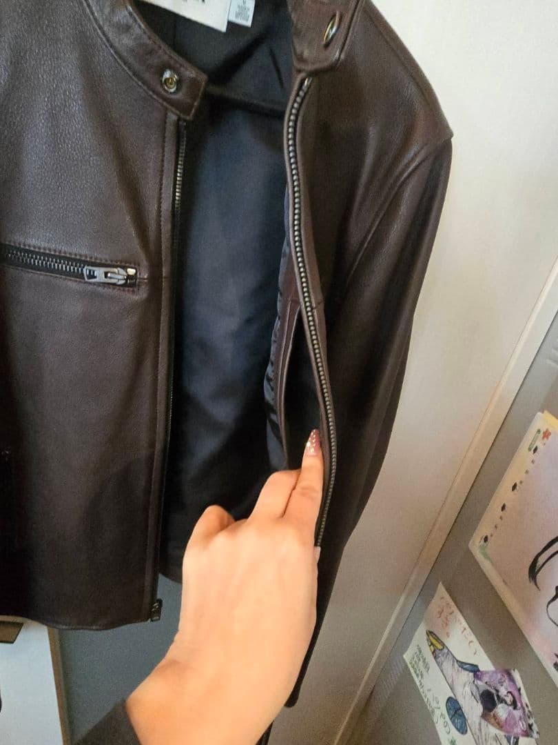 COACH F86594 レザーライダースジャケット Mサイズ ブラウン