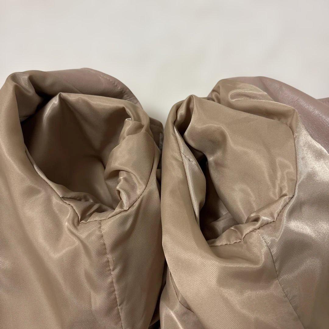 羊革【極美品】ケティーシェリー　ノーカラーダブルライダースL　ピンク　ベルト