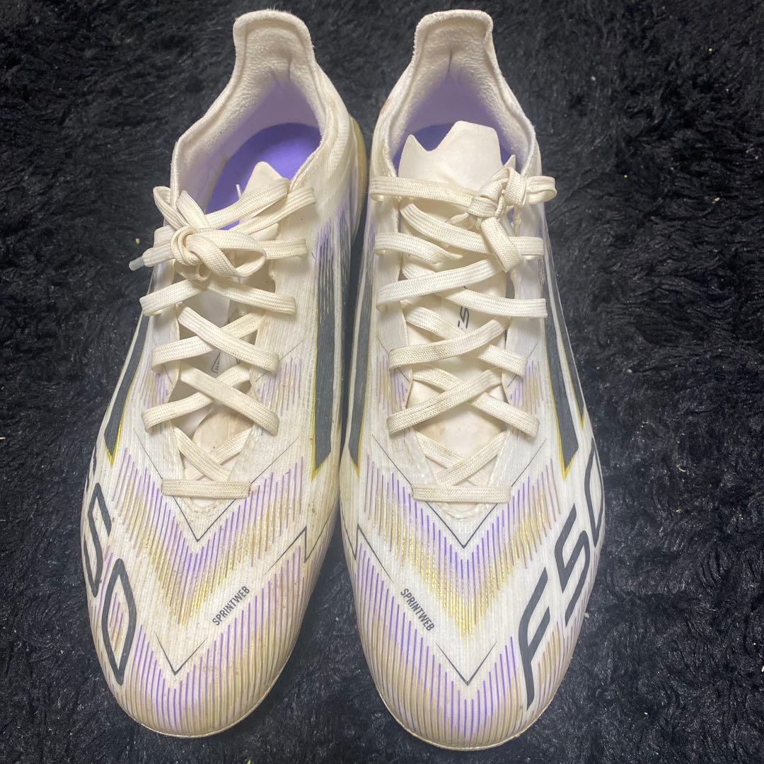 F50 サッカーシューズ ホワイト/イエロー/パープル