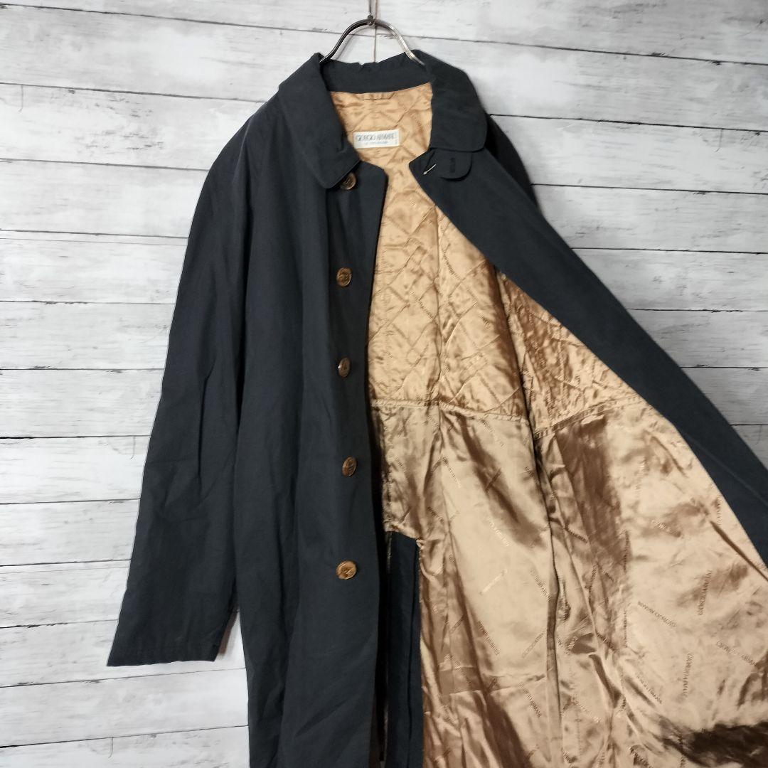 ジョルジオアルマーニ ロングステンカラーコート ベルト 裏地キルティング