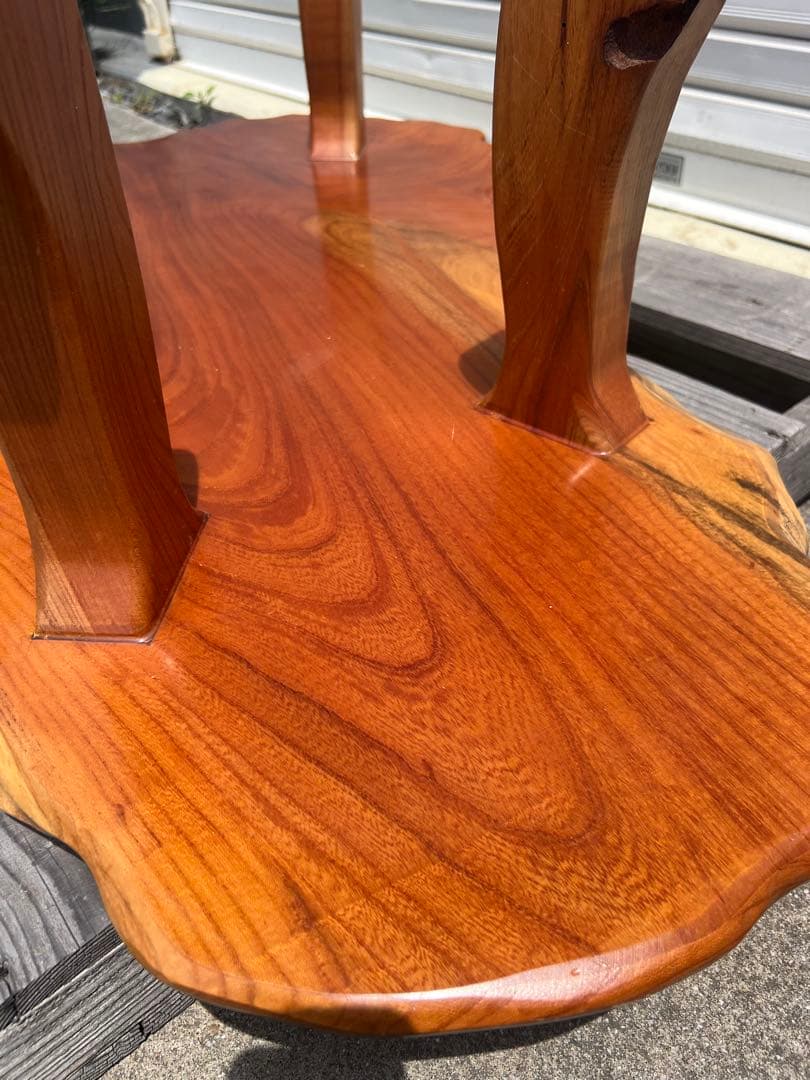 昭和レトロ 欅？ 一枚板 天然木 座卓 ちゃぶ台 古道具 古民具 花台