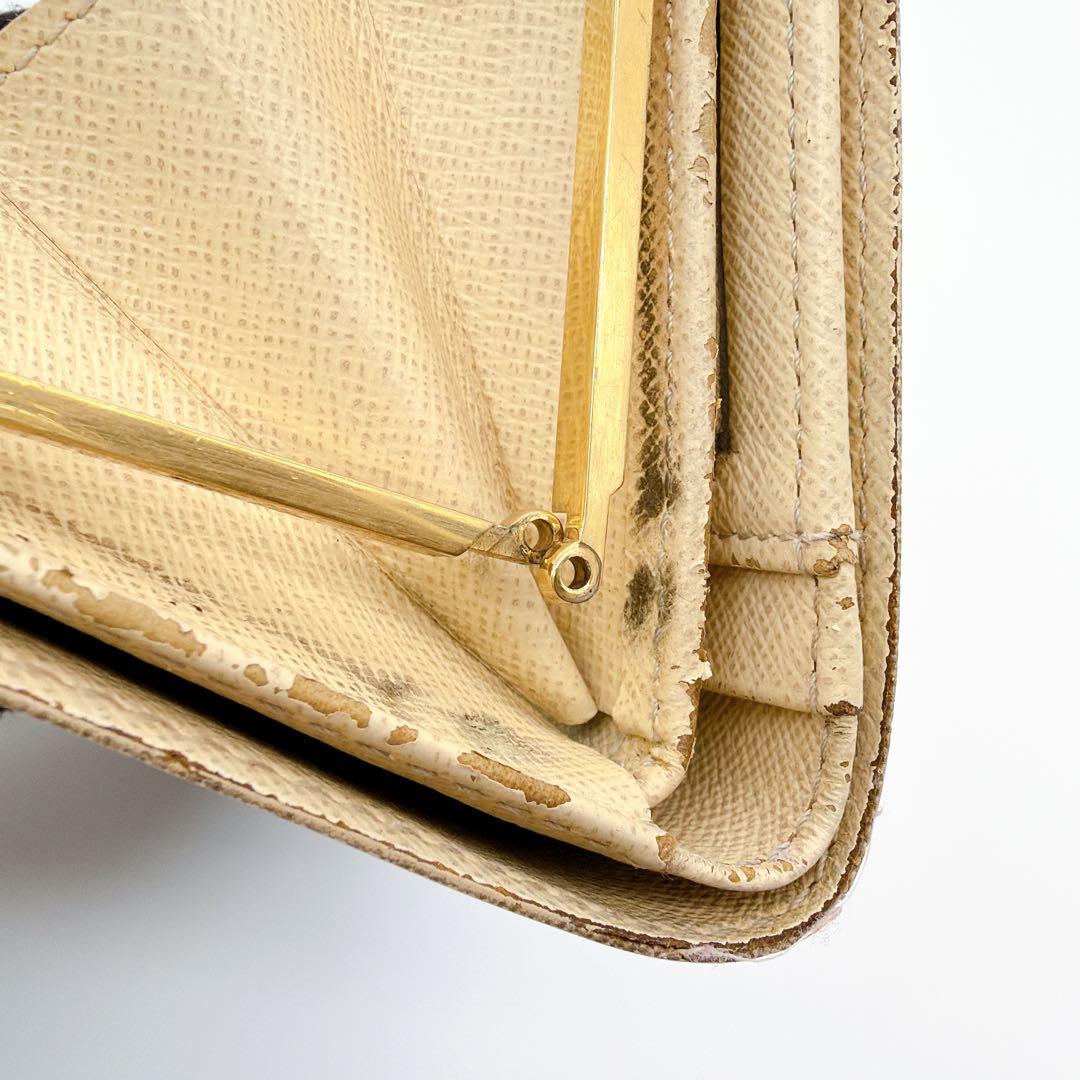 ルイヴィトン ポルトフォイユ ヴィエノワ ダミエアズール 折り財布 がま口 白色