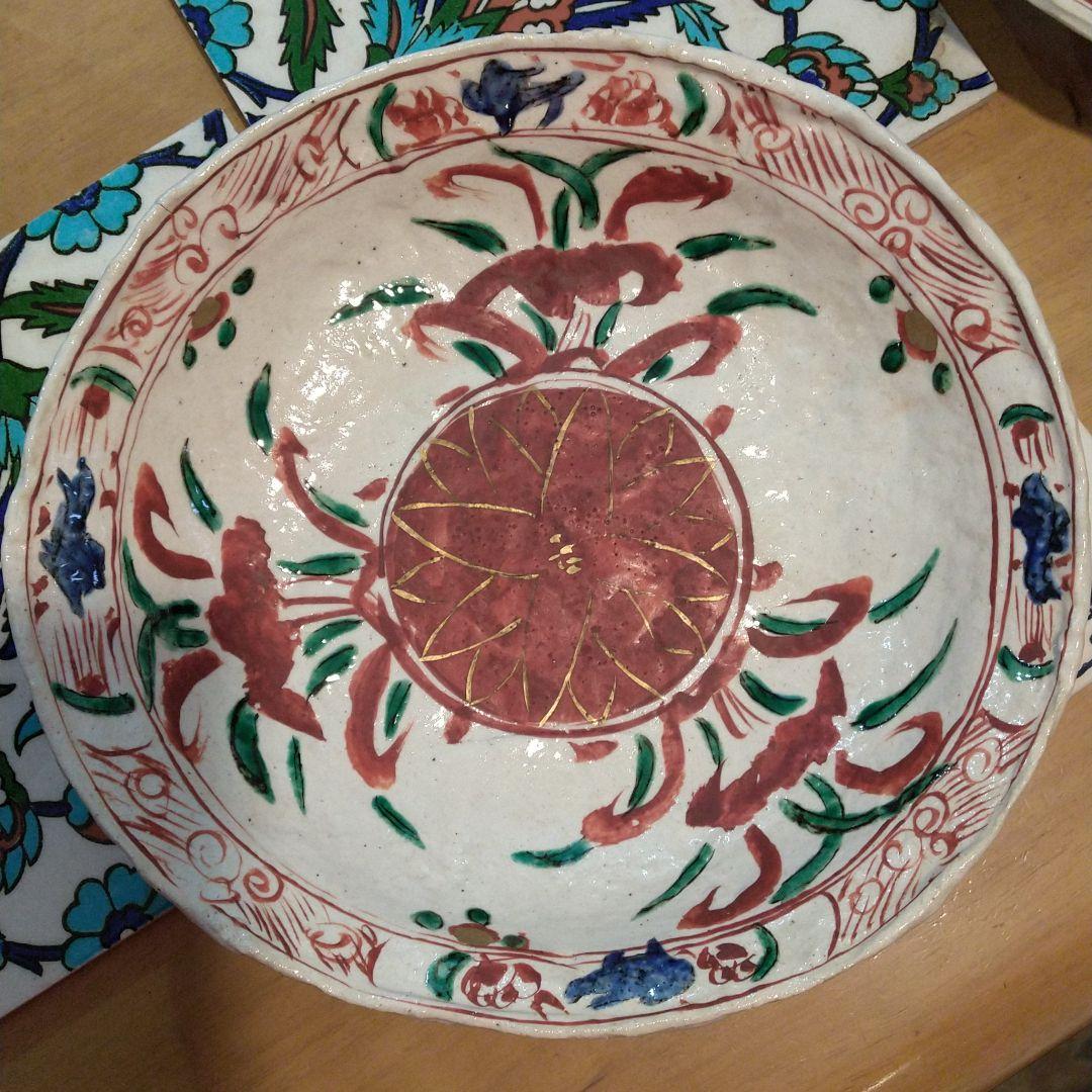 黒田拓実、手びねり赤絵吉祥大皿