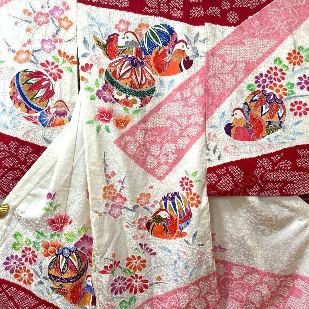 むぅーNo.98 七五三　3歳　　正絹被布フルセット　　本絞り