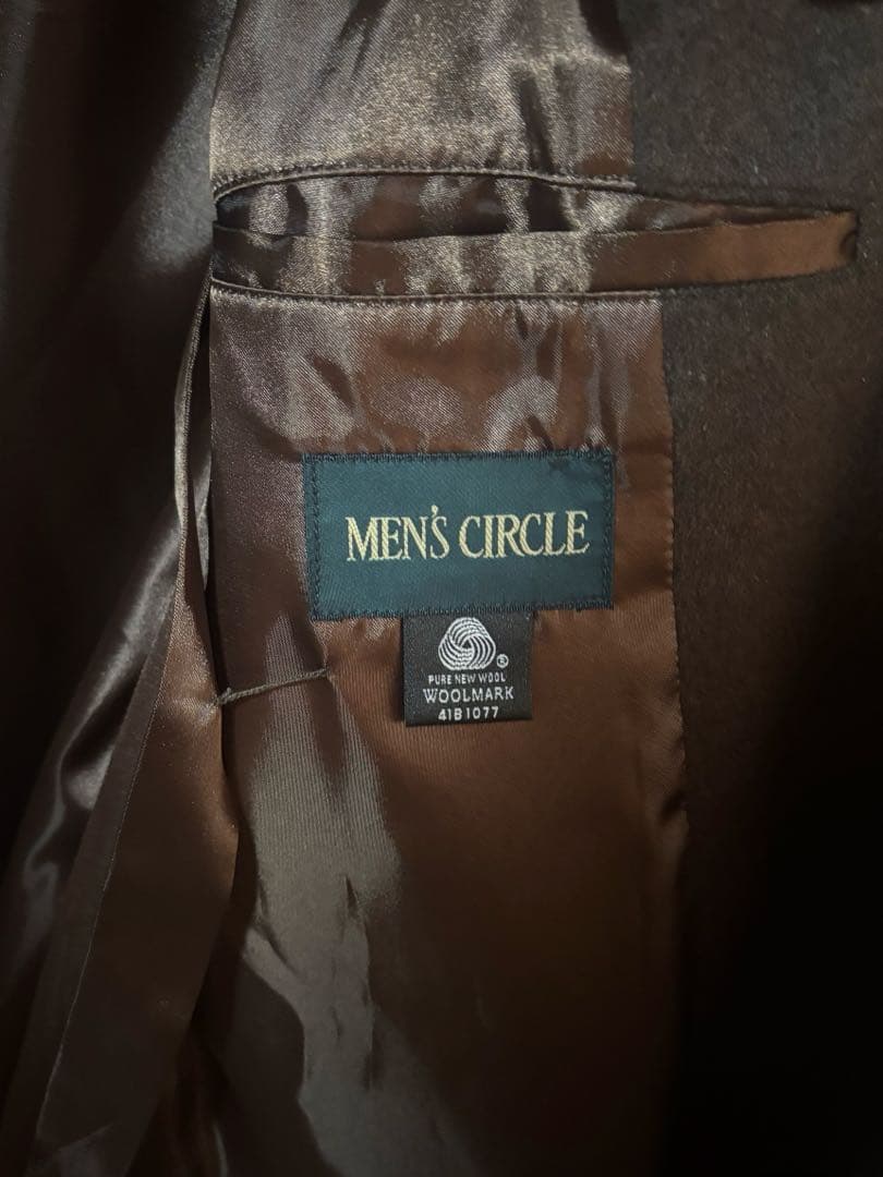 ダブルブレスト ピークドラペル ウール チェスターコート カシミヤ混