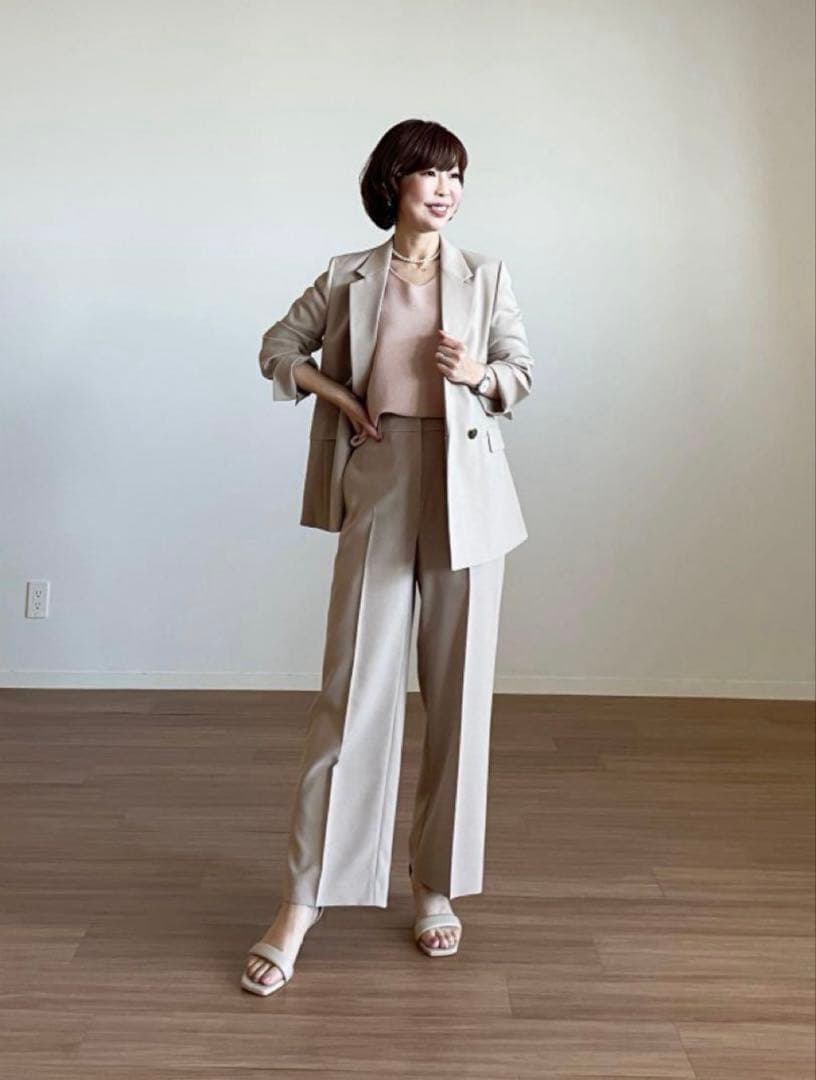 プラステ　プレミアムオックス　ジャケットパンツ　ベージュ　S