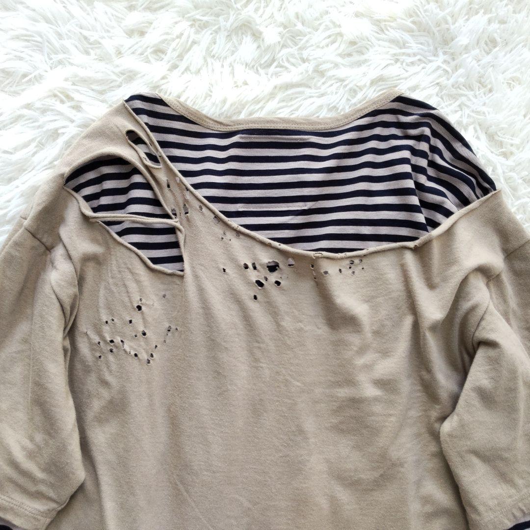 メゾン ミハラ ヤスヒロ レイヤードダメージ ロングTシャツ46