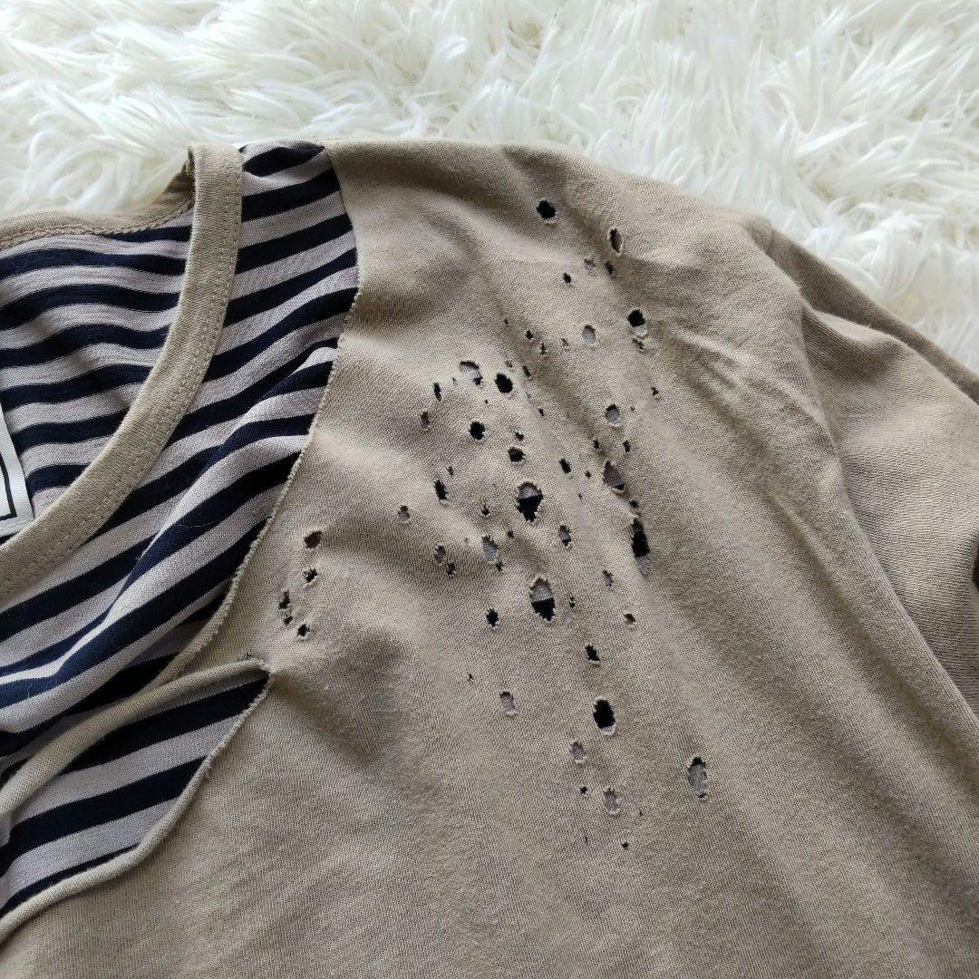 メゾン ミハラ ヤスヒロ レイヤードダメージ ロングTシャツ46