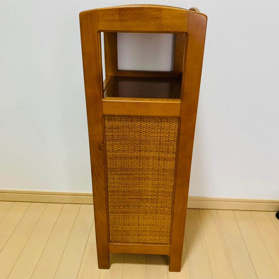 karimoku カリモク ラタン 籐製 電話台 花台 レトロ アンティーク