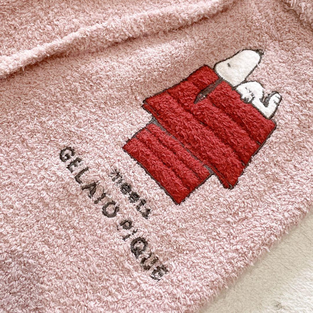 ジェラピケ　スヌーピー　ベビモコJQDプルオーバー&ロングパンツセット　ピンク