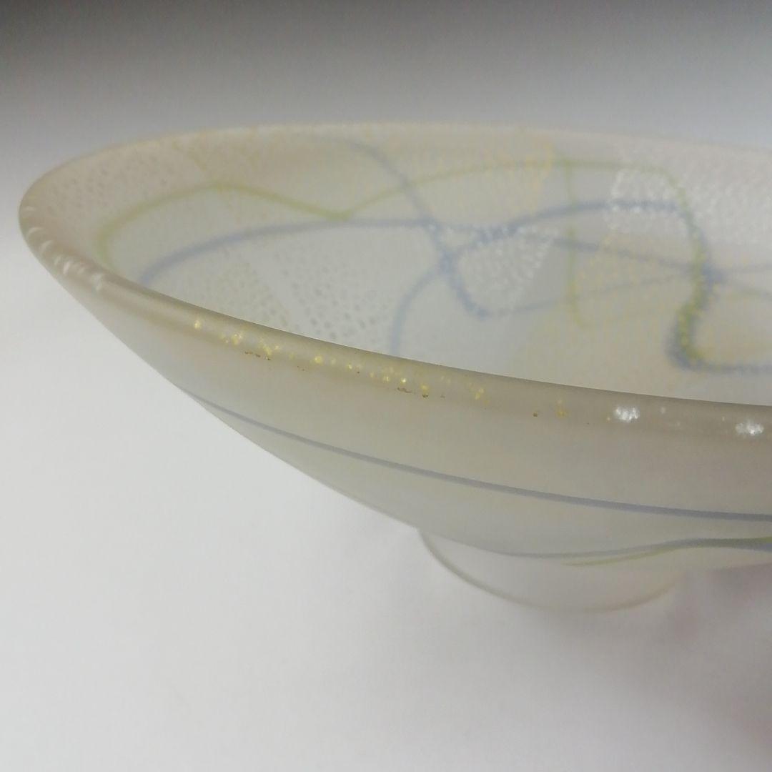 Ｔ５５６　茶碗　『ガラス茶碗』『上野良樹 作』　共箱　抹茶碗　茶道具