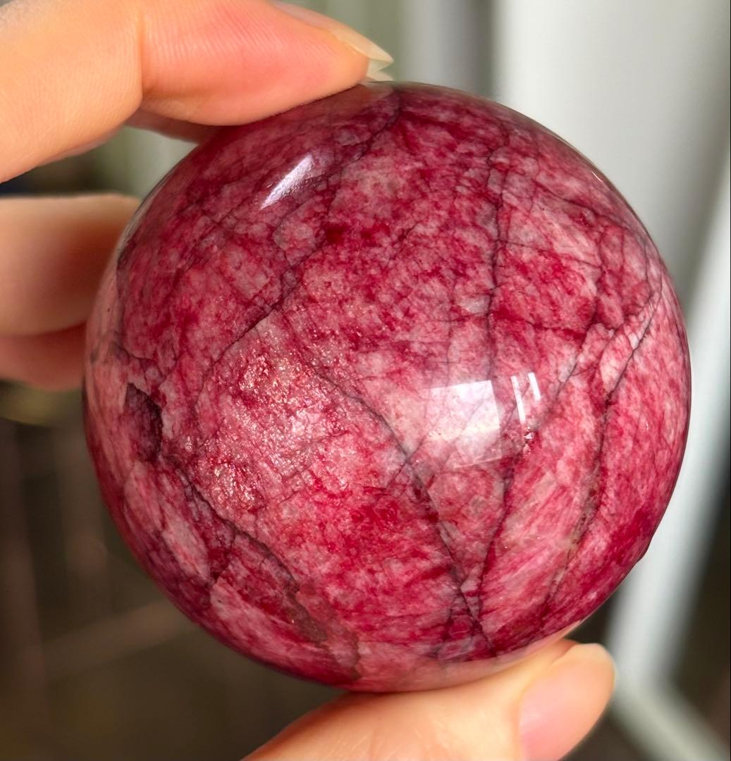高品質　レッドムーンストーン　スフィア　シラー