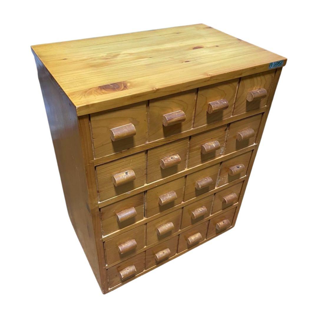 ソナン HAPPY WOOD 天然木 小引き出し収納棚 20杯 蓋付き 薬箪笥風